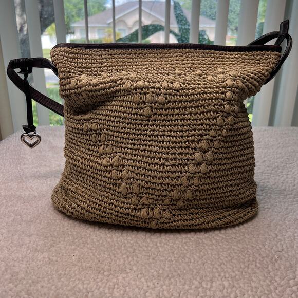 Vintage Brighton Woven Heart Straw Handbag - Picture 1 of 13